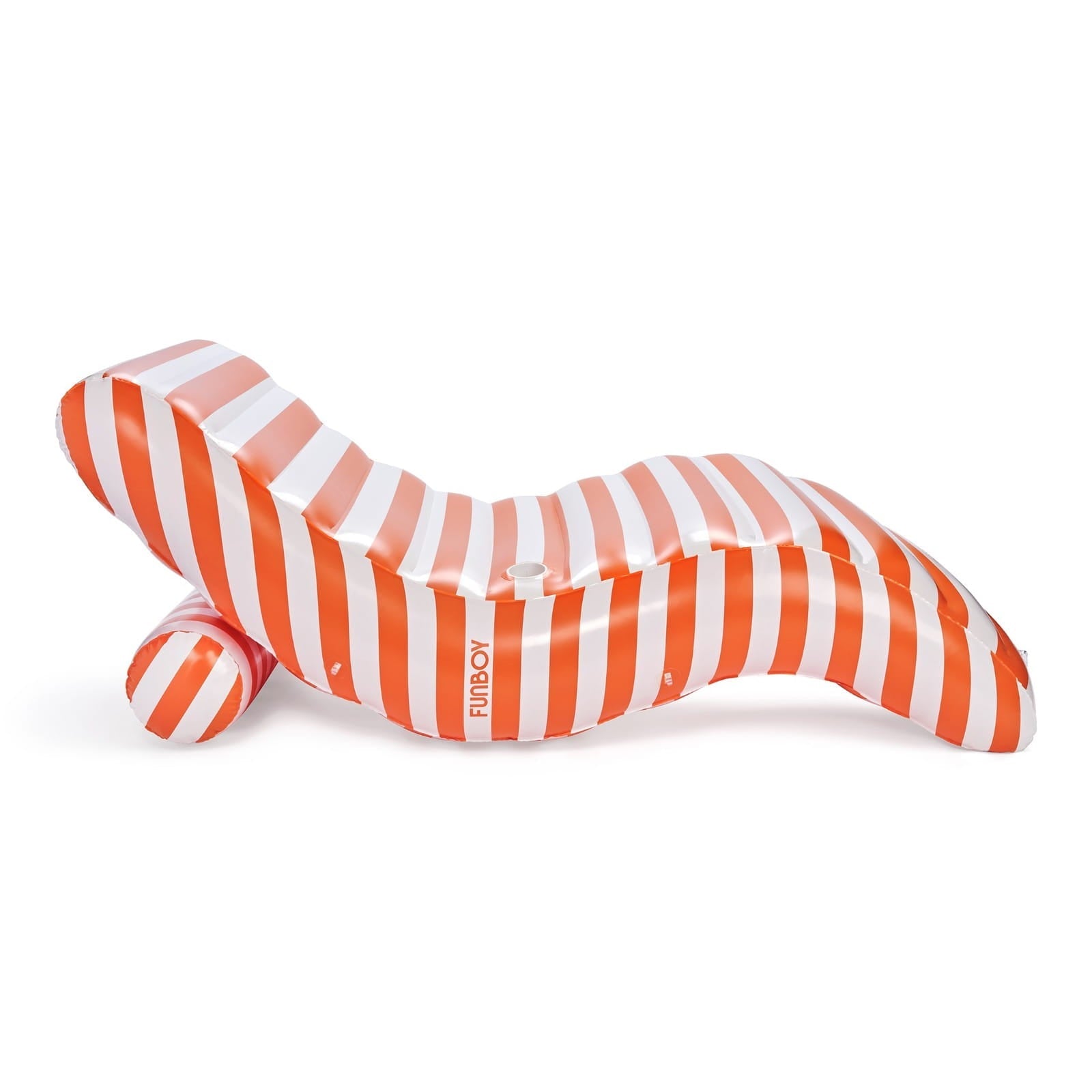 Orange Striped Chaise Lounger Pool Float | FUNBOY Discount