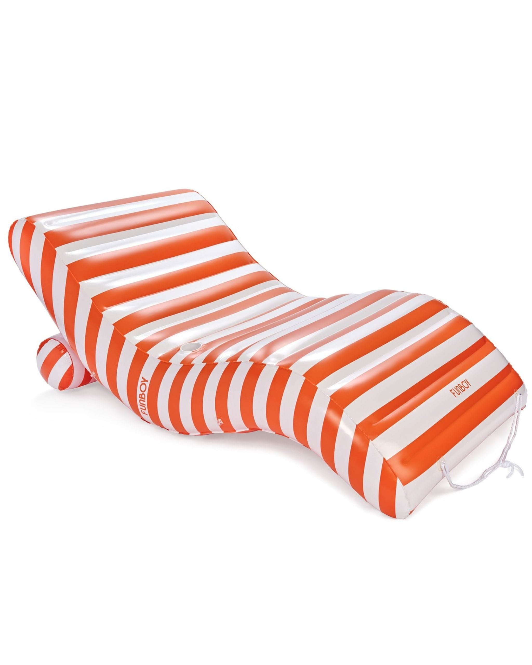 Orange Striped Chaise Lounger Pool Float | FUNBOY Discount