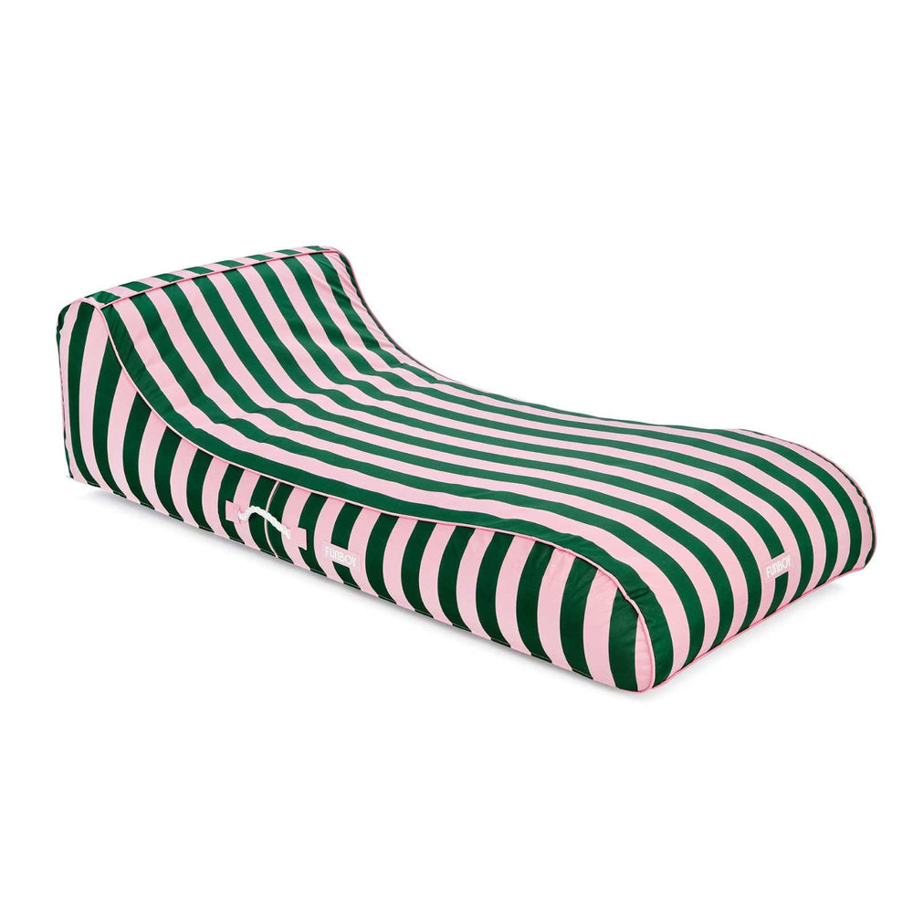 Fabric Covered Pool Float - Pink & Green Sunbed Lounger | FUNBOY