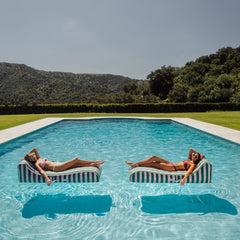Fabric Covered Pool Float - Pink & Green Sunbed Lounger | FUNBOY
