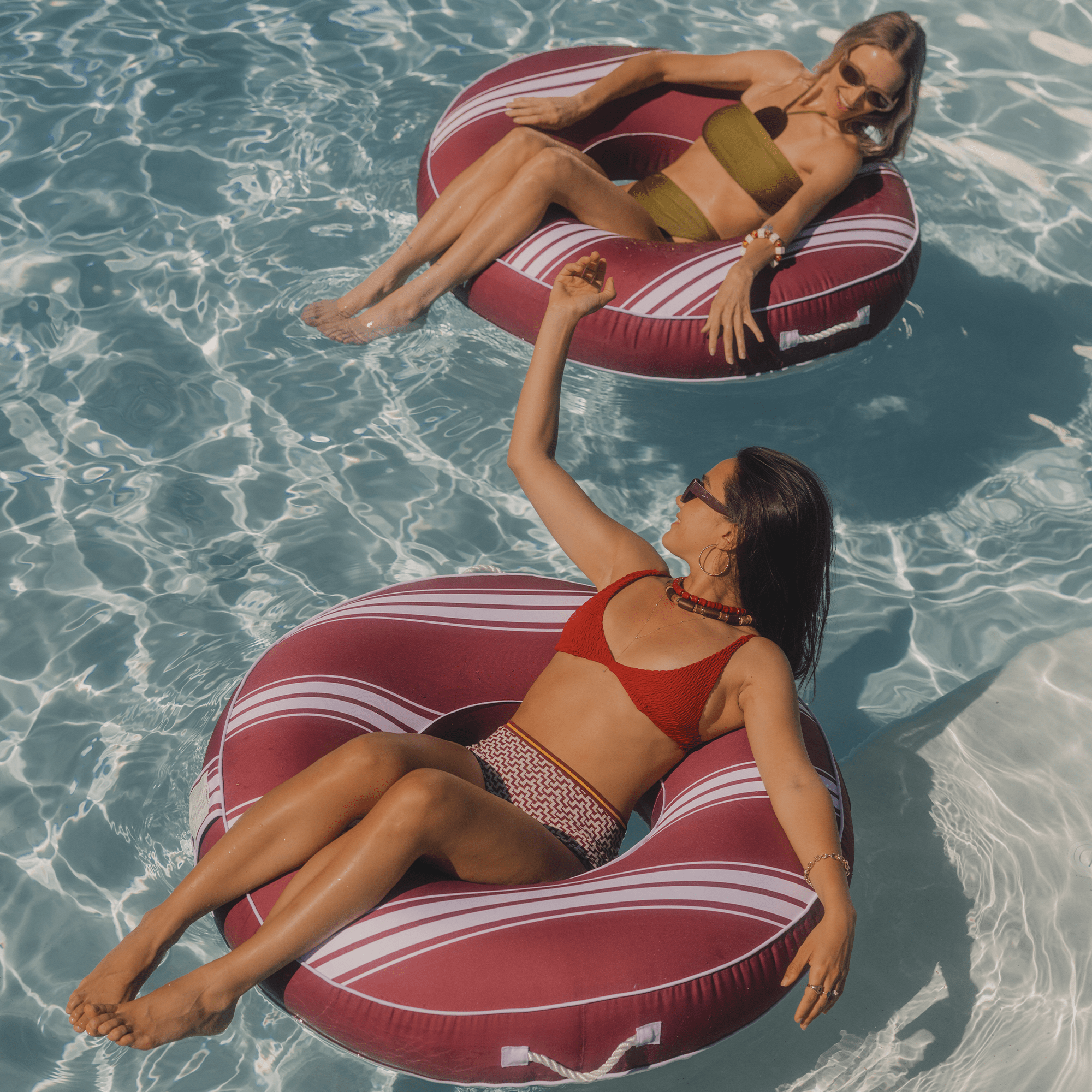 Fabric Covered Tube Float - Red Stripe | FUNBOY Discount