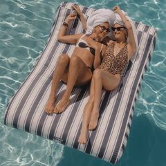 XL Fabric Covered Pool Float Sunbed Lounger - Navy Stripe | FUNBOY US