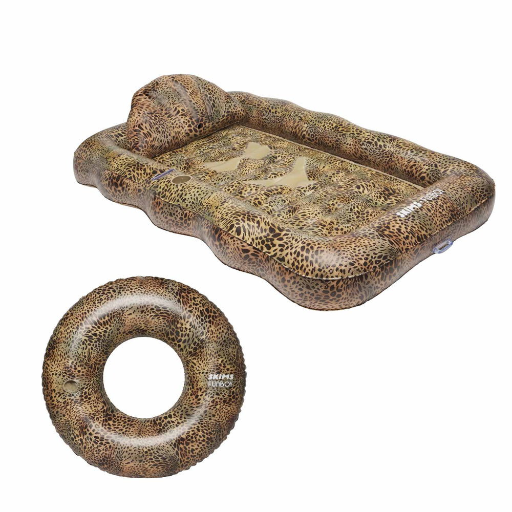 FUNBOY x Skims Tanning Bundle w/ Cheetah Tanning Pool Lounger + Tube | FUNBOY Online