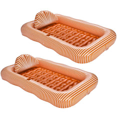 Tanning Pool Lounger - 2 Pack, Orange and White Striped | FUNBOY Sale