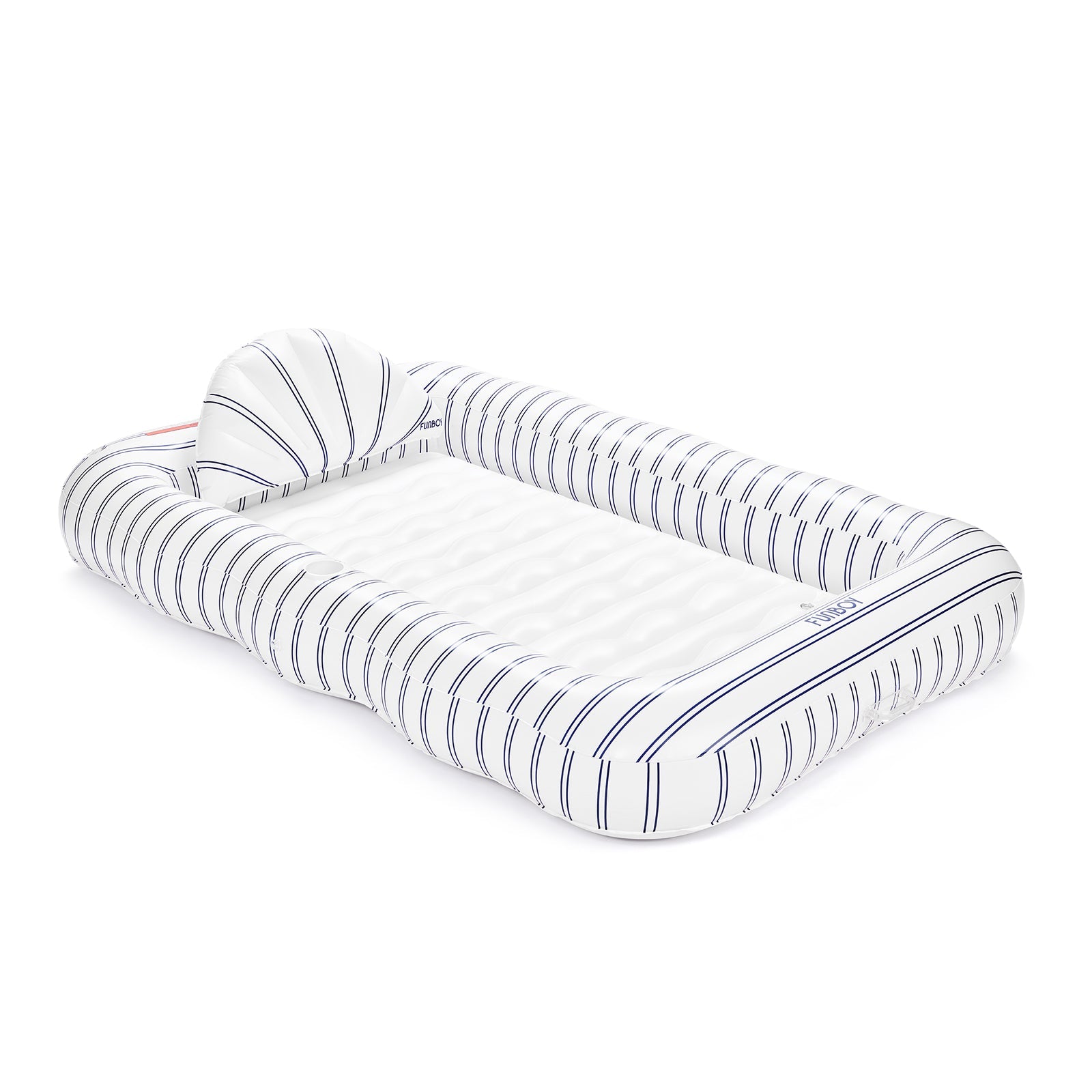 Tanning Pool Lounger: White & Navy Stripes | FUNBOY Outlet