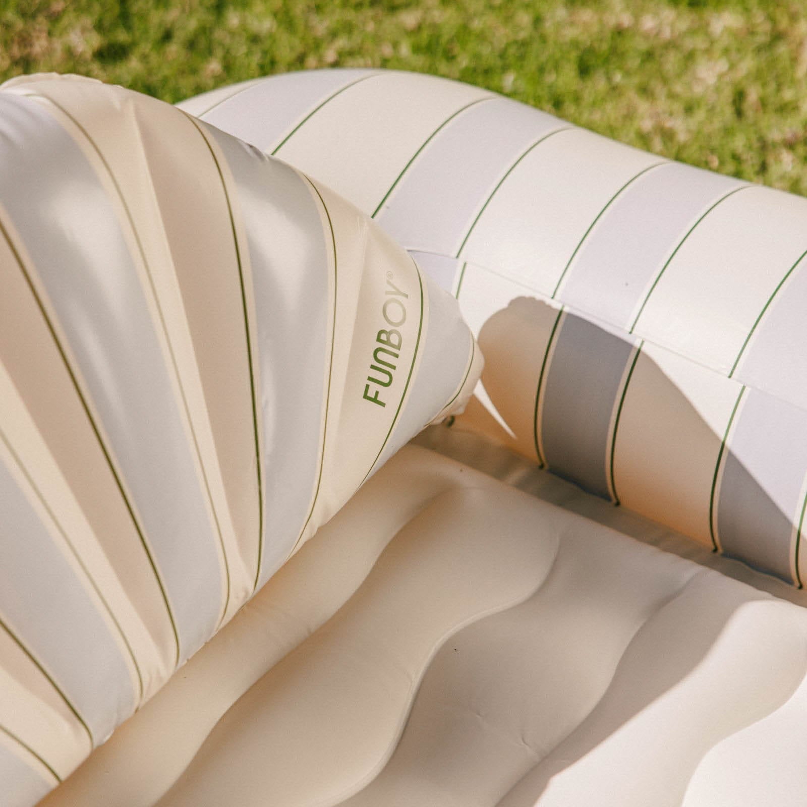 Tanning Pool Lounger: Blue, Green & White Stripes | FUNBOY Near Me
