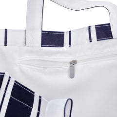 Beach Bag Tote, Navy Cabana Stripe | FUNBOY Online