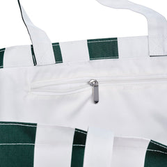 Beach Bag Tote, Green Cabana Stripe | FUNBOY For Sale
