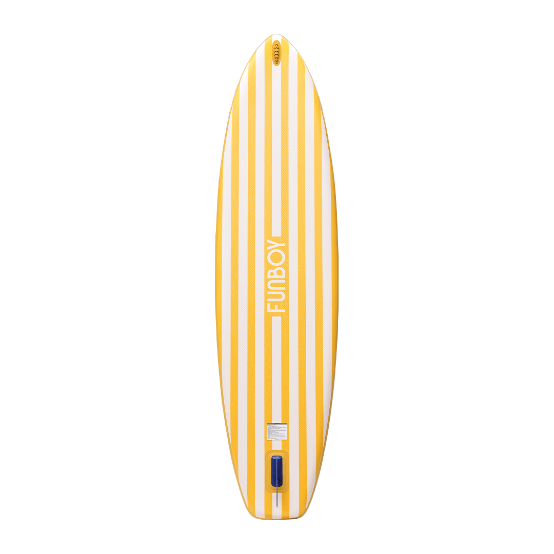11"6' Inflatable Stand Up Paddle Board - Yellow & White Cabana Stripe | FUNBOY Near Me