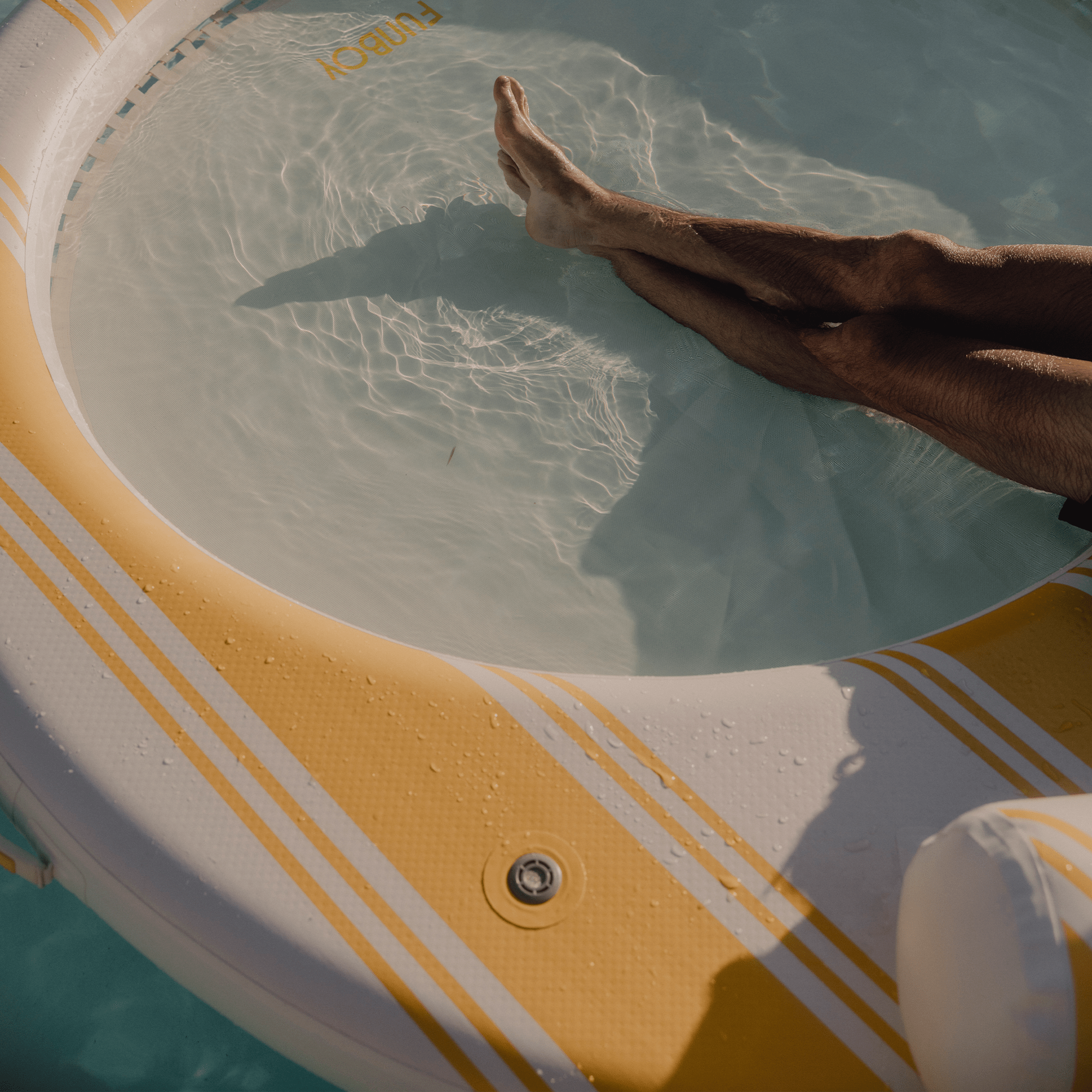 Yellow & White Floating Dock. Leisure Island | FUNBOY Sale