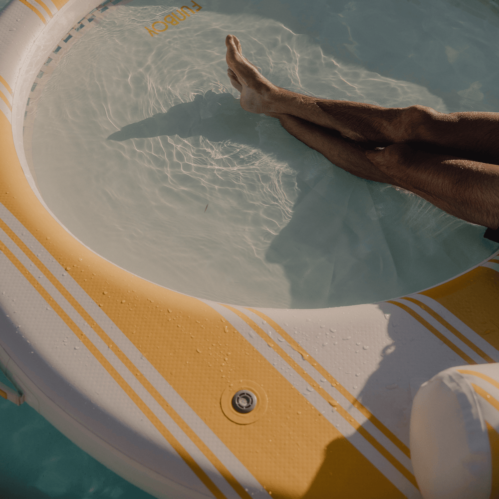 Yellow & White Floating Dock. Leisure Island | FUNBOY Sale