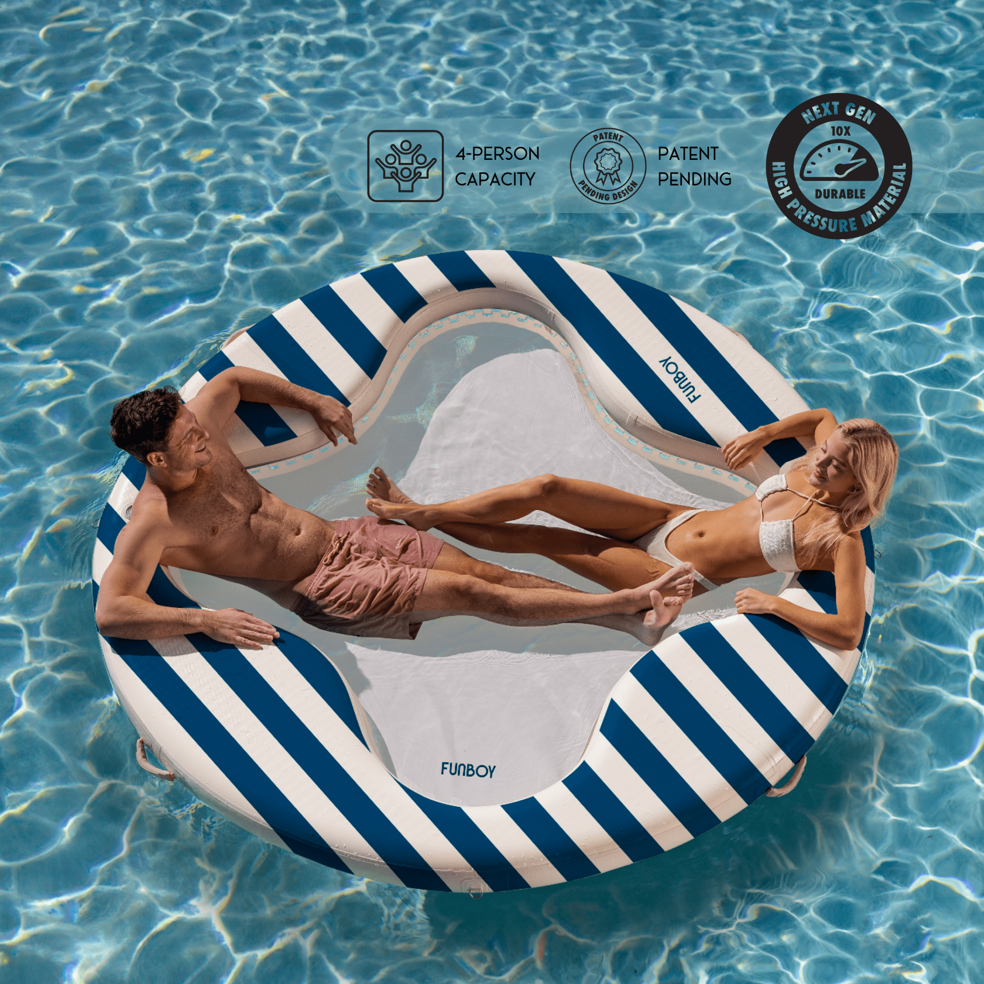 Floating Pool Hammock: Clover Leisure Island, Blue | FUNBOY For Sale