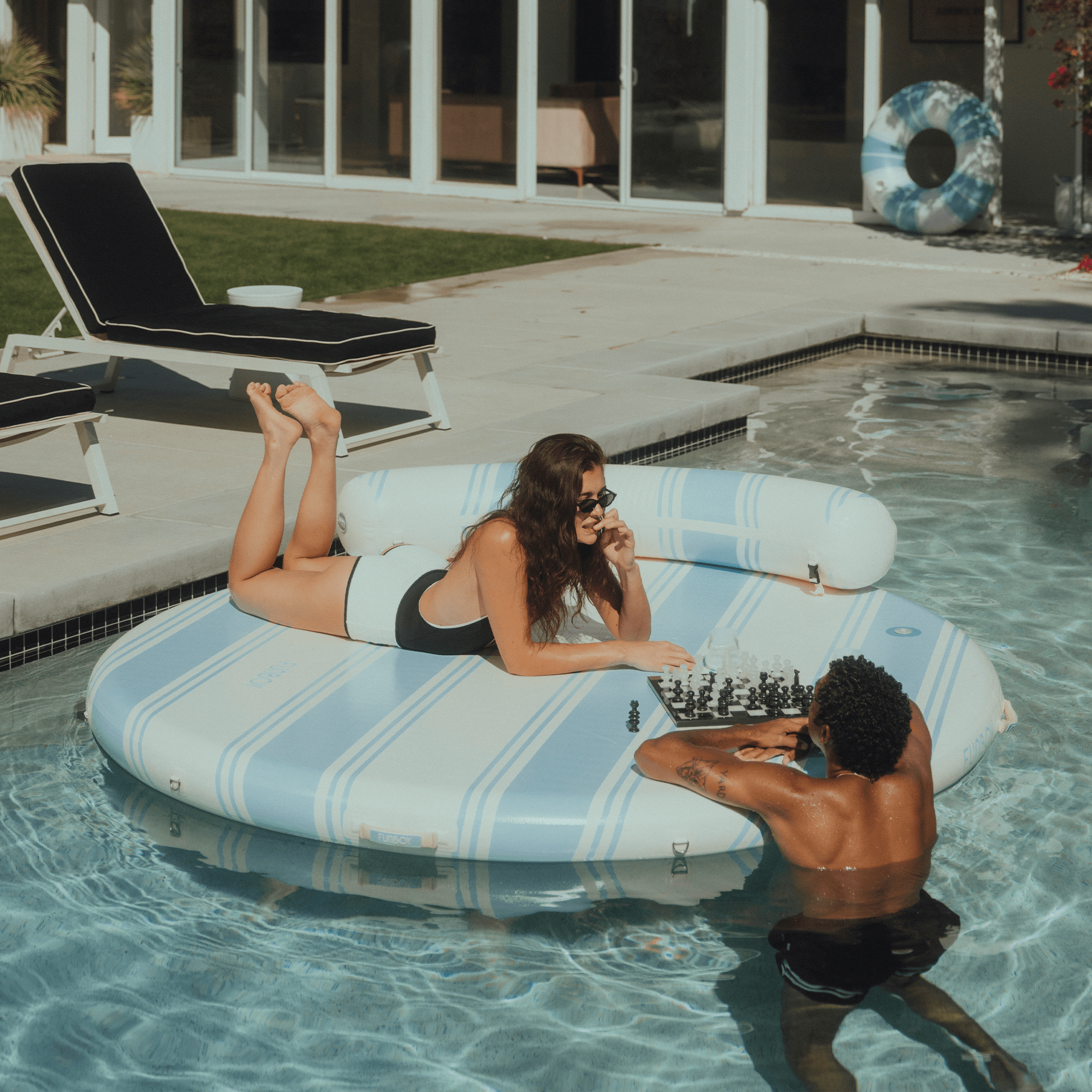 Inflatable Dock & Floating Island - Light Blue | FUNBOY Discount