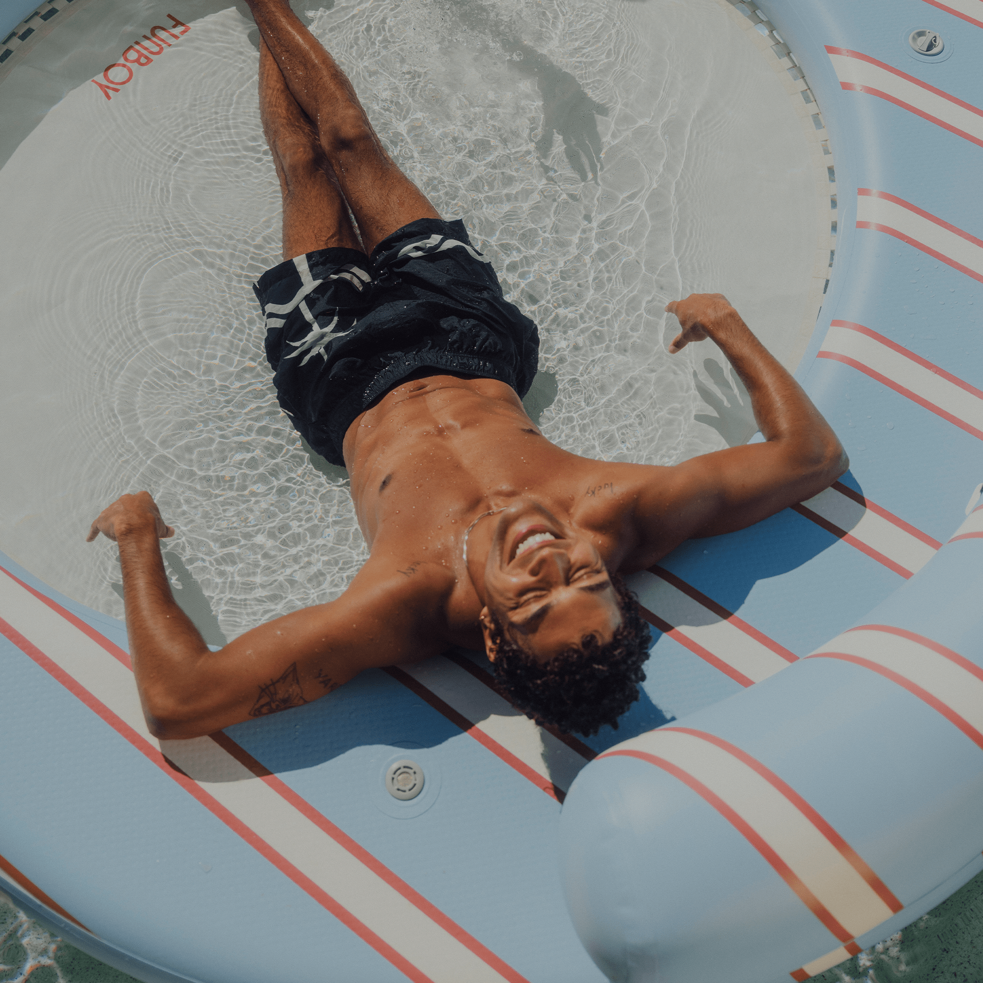 Blue & Red Floating Dock. Leisure Island | FUNBOY Outlet