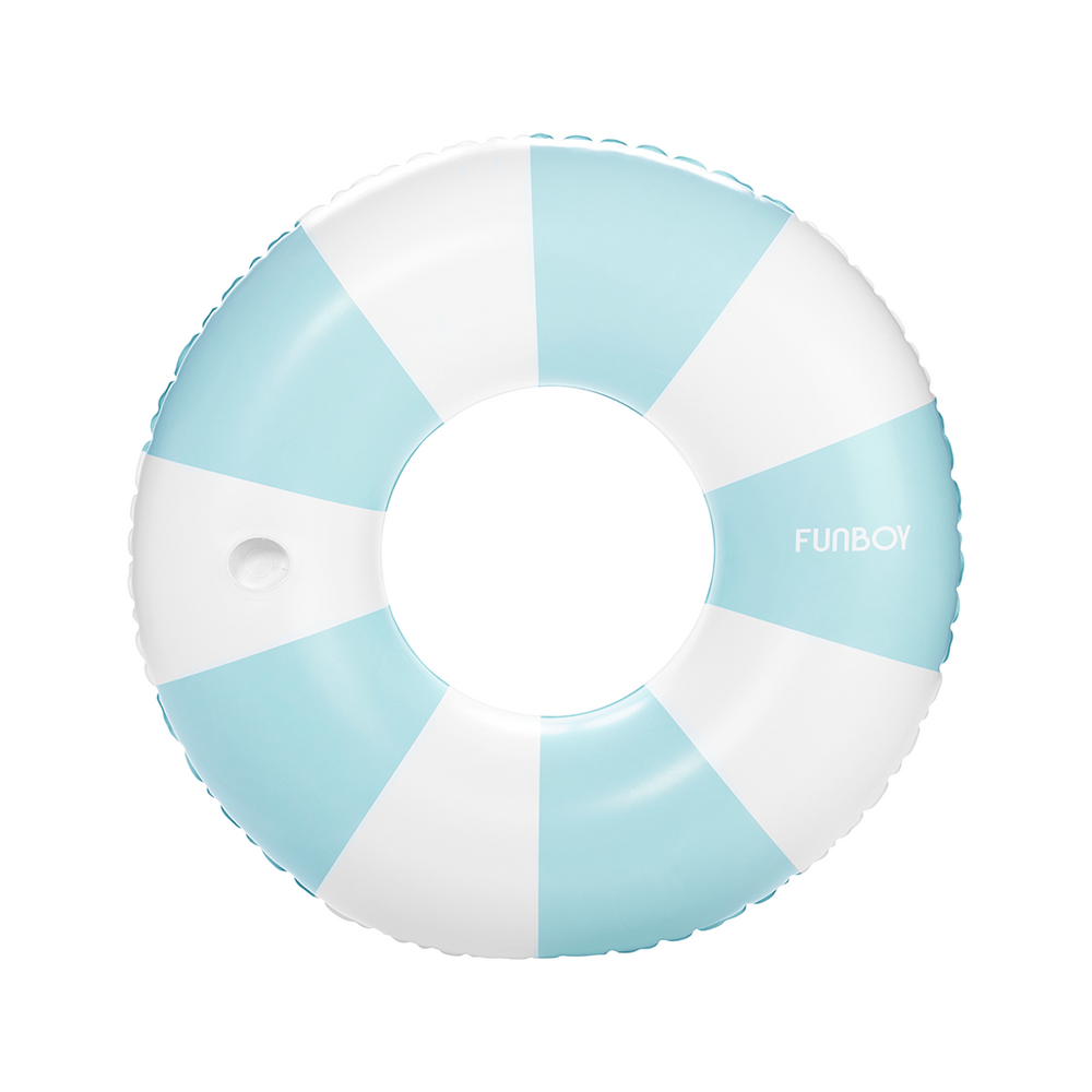 Blue Vintage Stripe Ring Tube Pool Float | FUNBOY