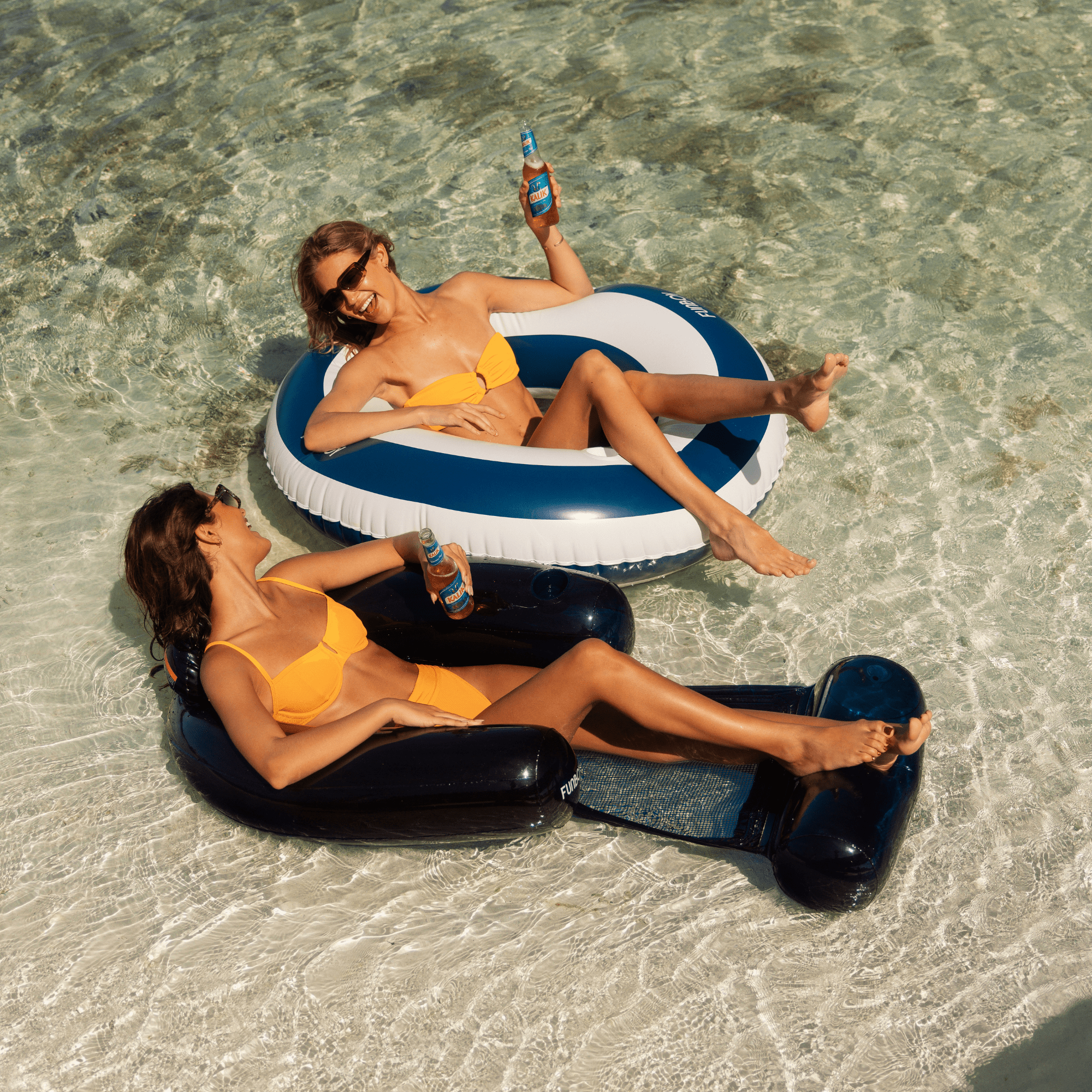 Pool Tube Float: Navy Blue & White, Striped | FUNBOY For Sale