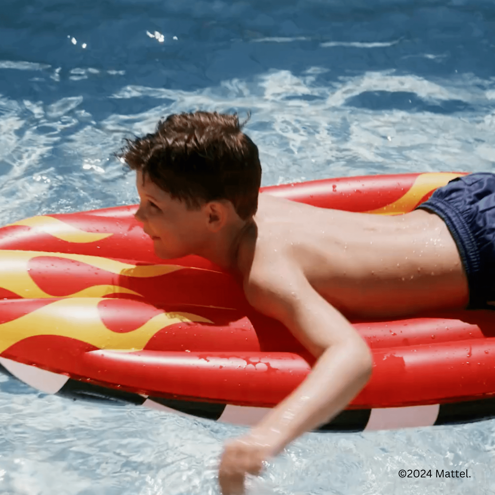 Hot Wheels Checkered Flame Surfboard Pool Float | FUNBOY