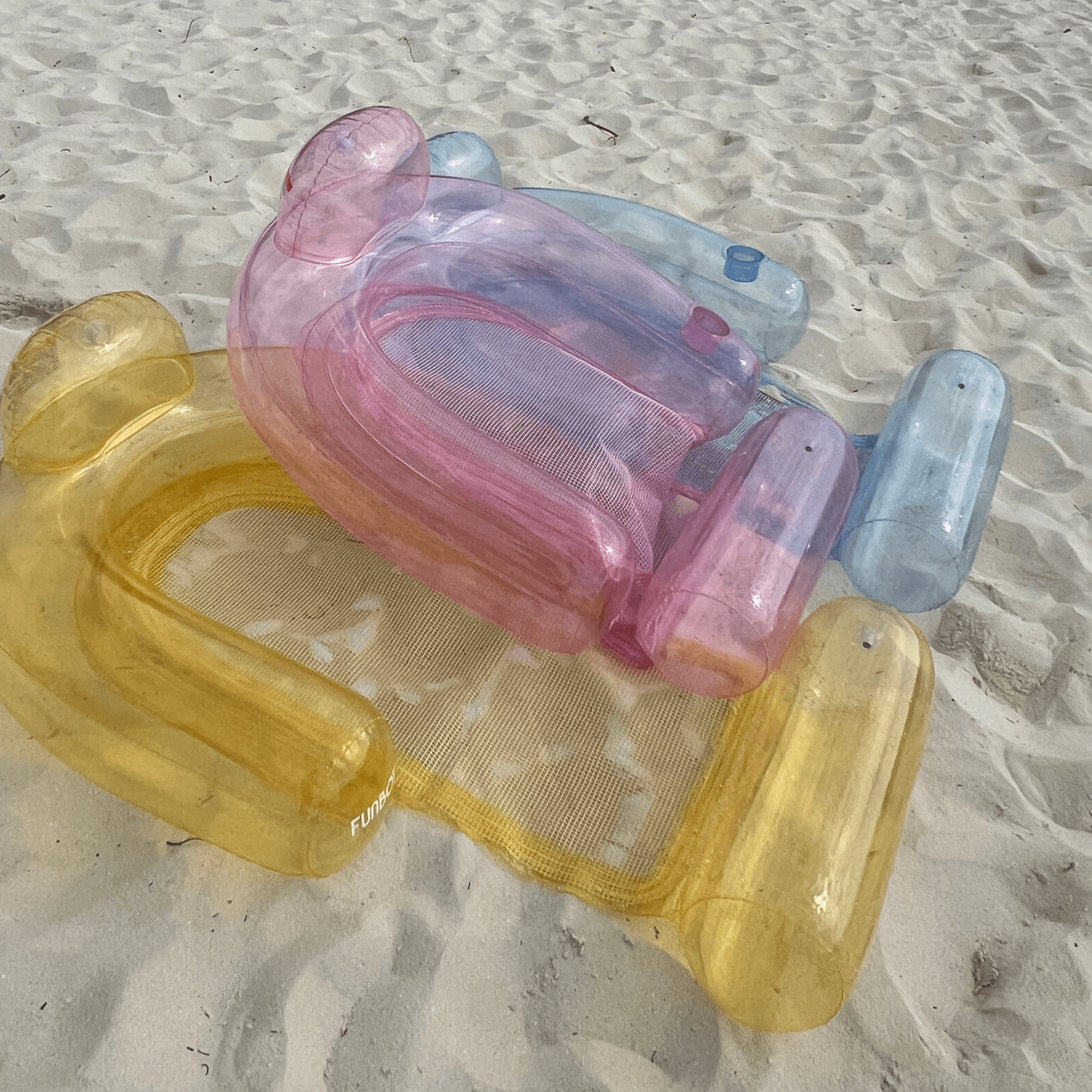 Clear Yellow Mesh Chair Water Hammock - 2 Pack | FUNBOY