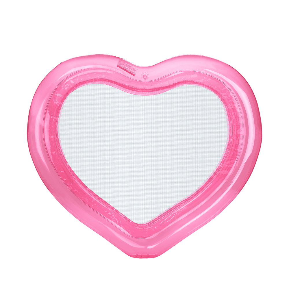 Floating Pool Hammock: Heart-Shaped, Clear Pink | FUNBOY US