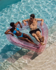 Floating Pool Hammock: Heart-Shaped, Clear Pink | FUNBOY US