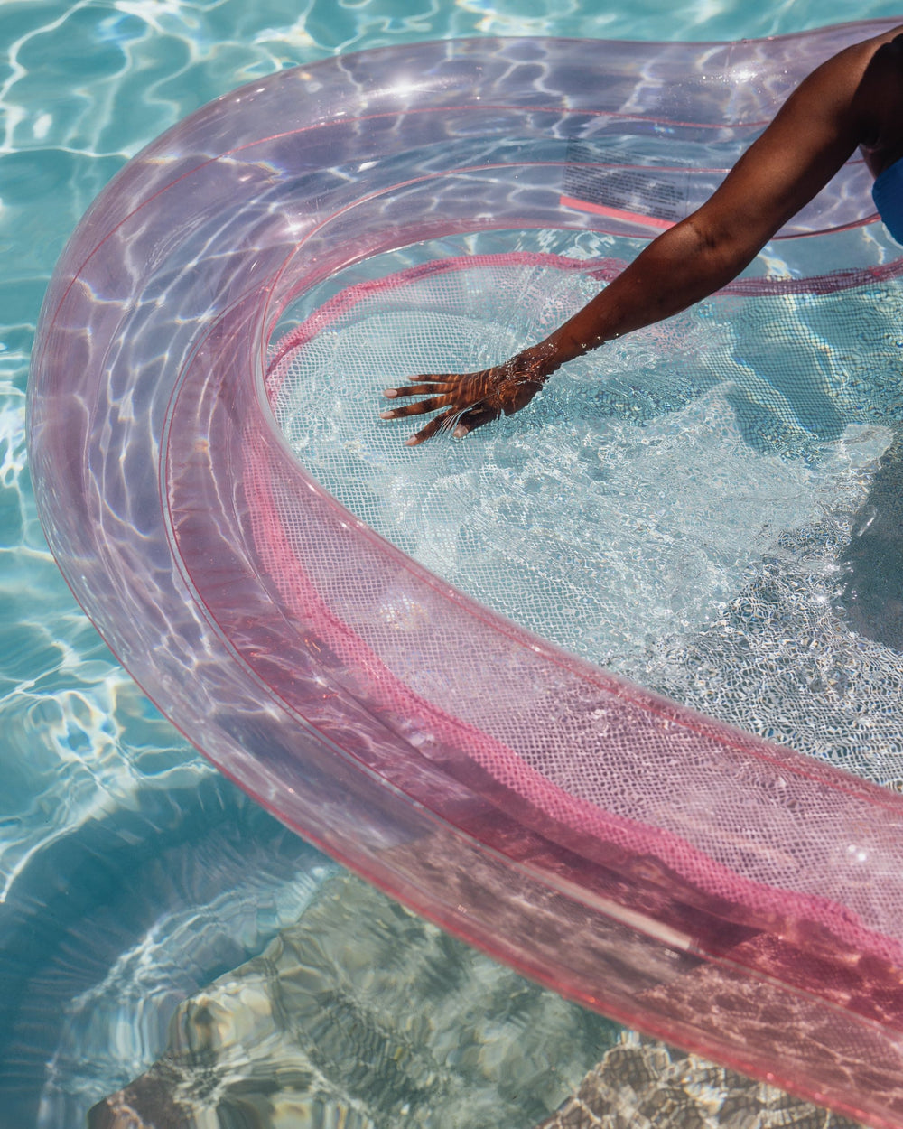 Floating Pool Hammock: Heart-Shaped, Clear Pink | FUNBOY US