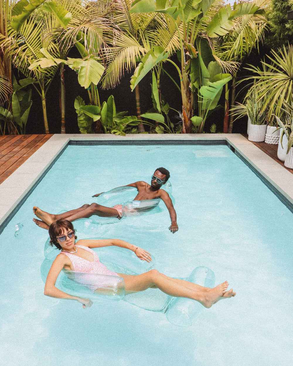 Pool Float Lounger: Clear Blue Mesh Chair Float | FUNBOY