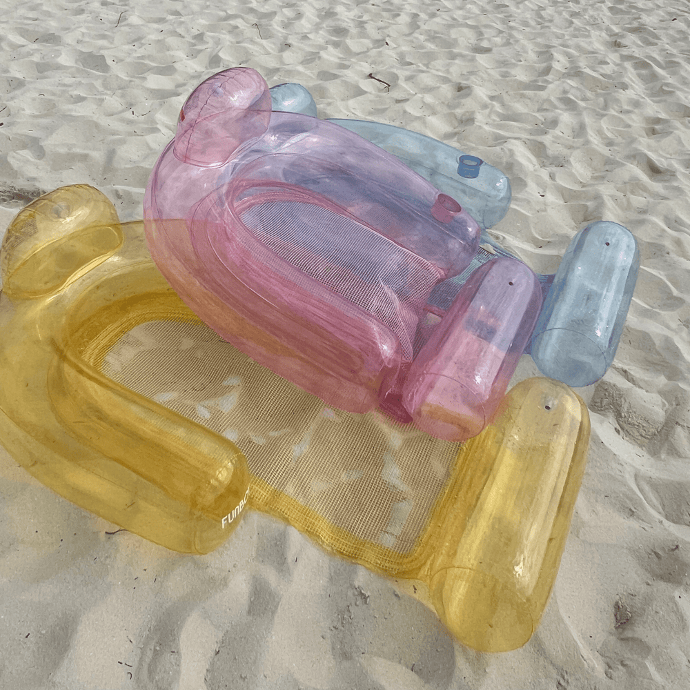 Clear Yellow Mesh Chair Pool Float & Water Hammock | FUNBOY Sale