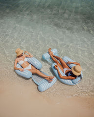 Blue & White Stripe Coastal Mesh Chair Pool Float | FUNBOY Online
