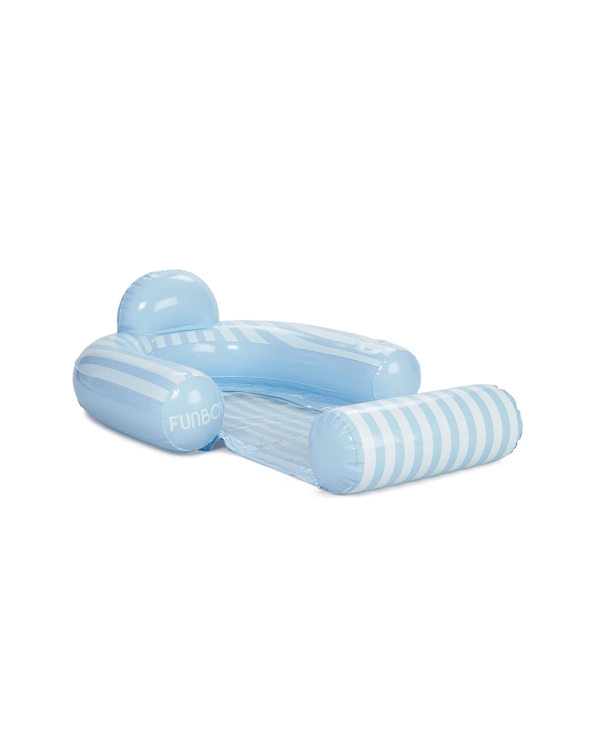 Blue & White Stripe Coastal Mesh Chair Pool Float | FUNBOY Online