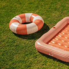 Large Pool Tube Float: Burnt Orange & White Stripes, 48" | FUNBOY Near Me