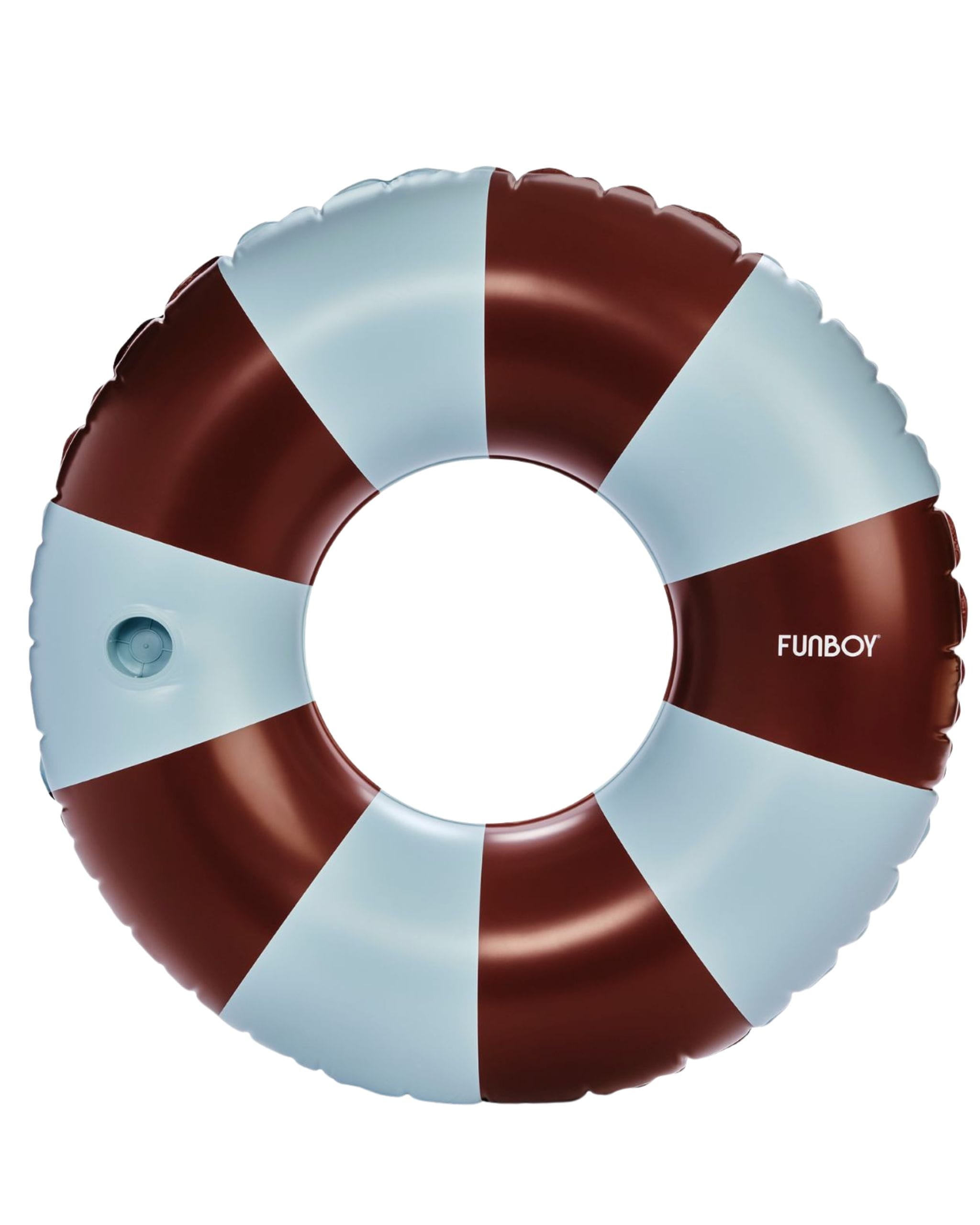 Large Pool Tube Float: Chocolate Brown & Blue Stripes, 48" | FUNBOY Online