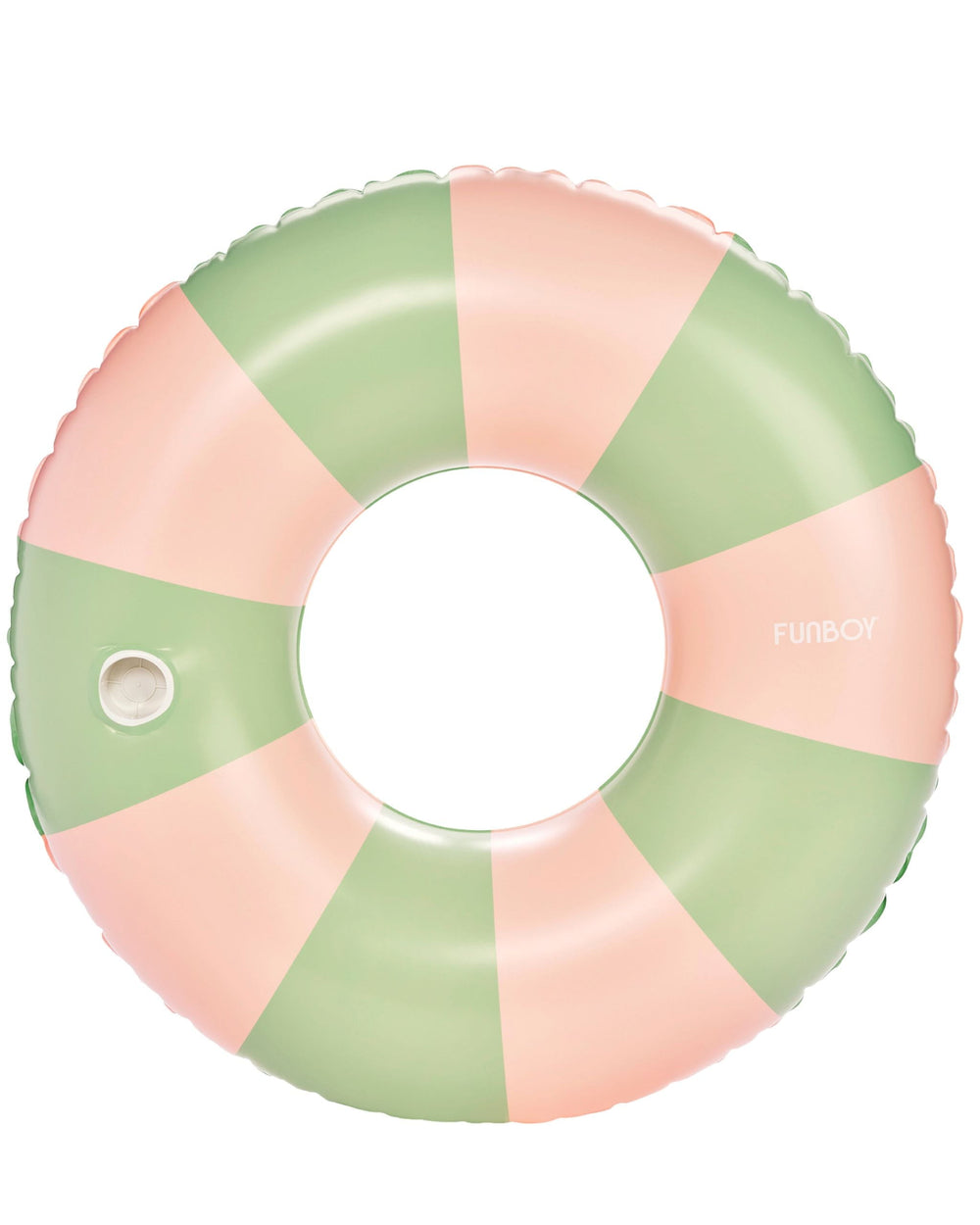 Large Pool Tube Float: Green & Pink Stripes, 48" | FUNBOY Discount