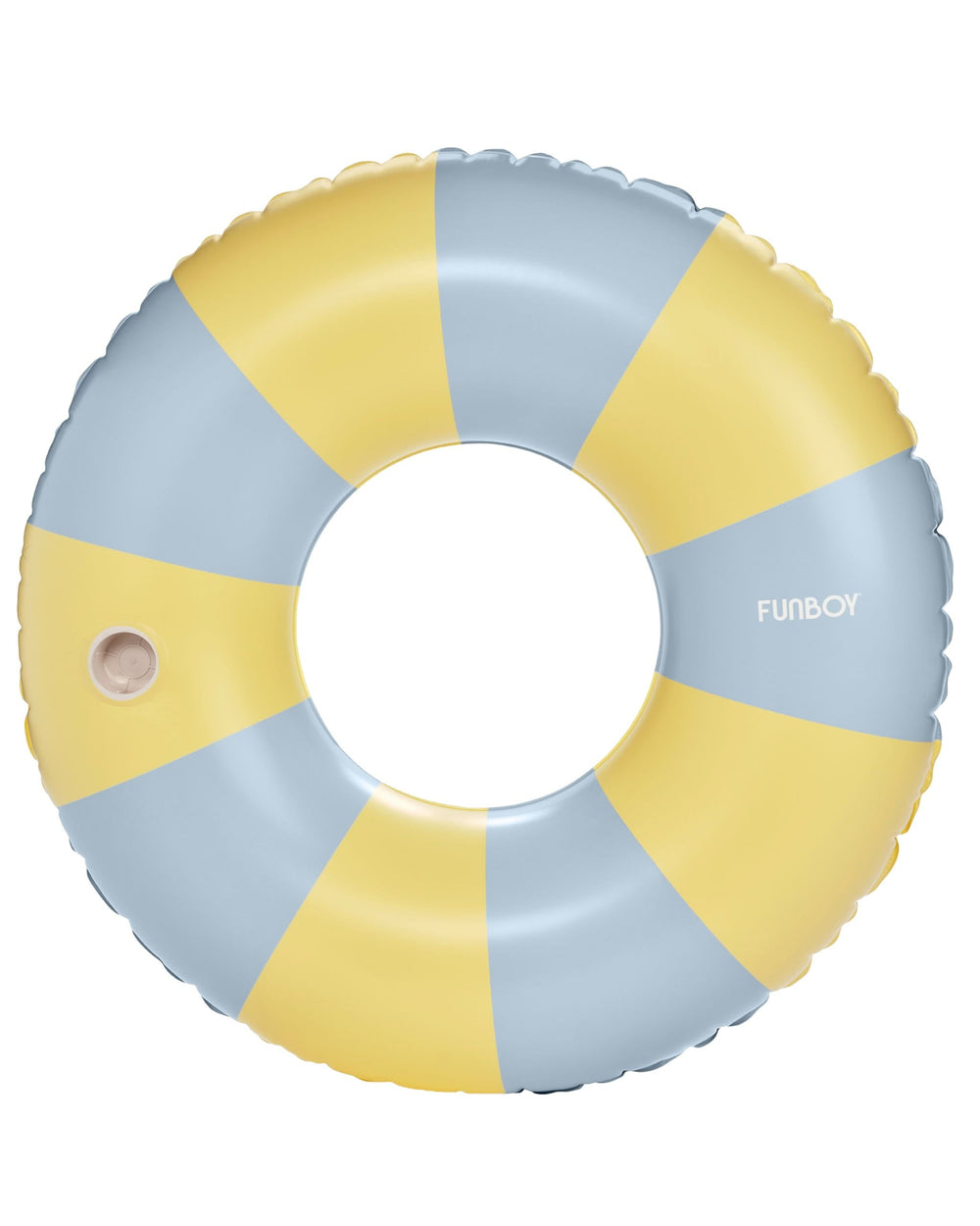 Large Pool Tube Float: Butter Yellow and Blue Stripes, 48" | FUNBOY Outlet