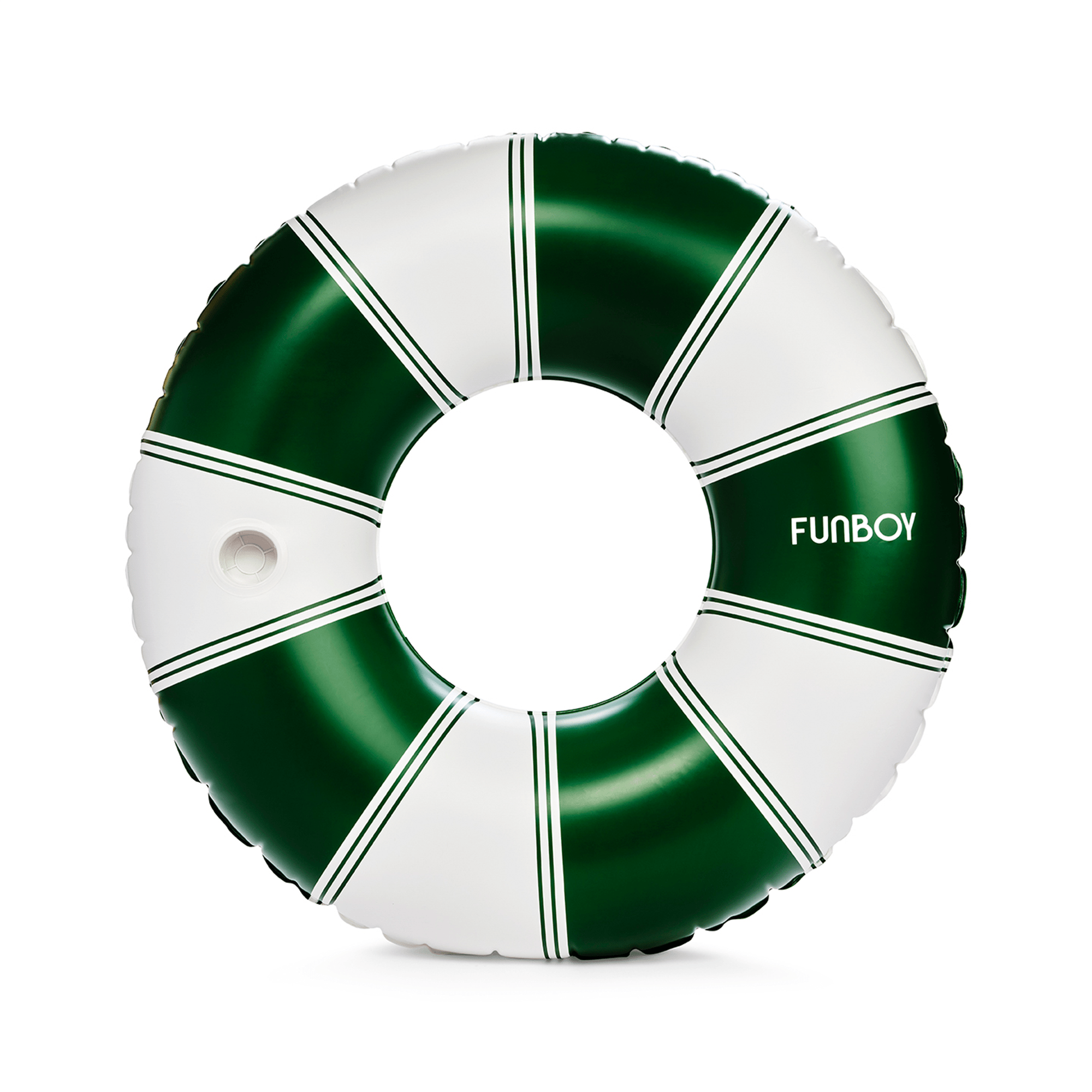 Vintage Green Stripe Inflatable Pool Float with Cup Holder 48" | FUNBOY Discount