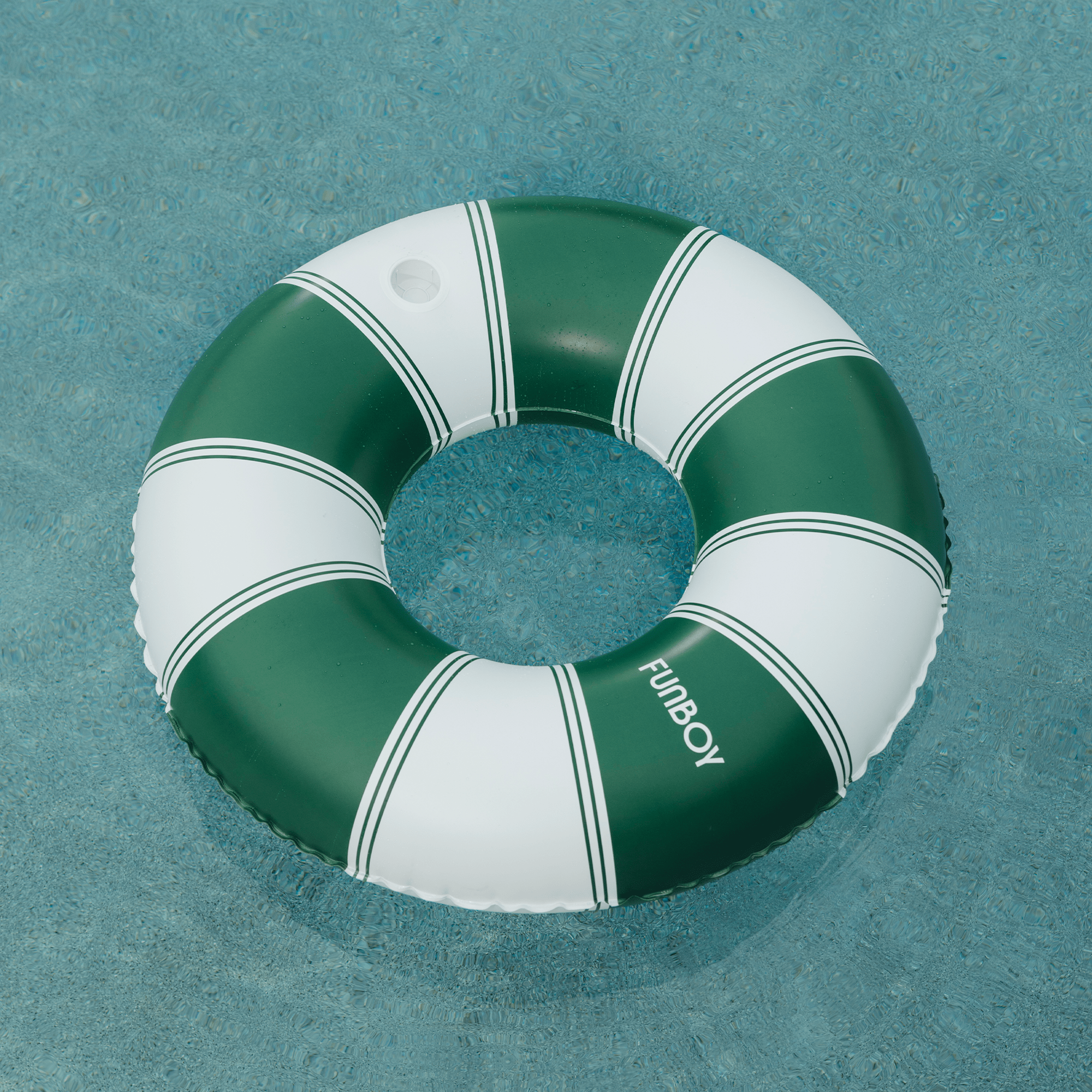 Vintage Green Stripe Inflatable Pool Float with Cup Holder 48" | FUNBOY Discount