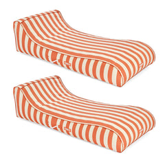 FUNBOY Fabric Sunbed Lounger 2- Pack, Orange & White | FUNBOY For Sale