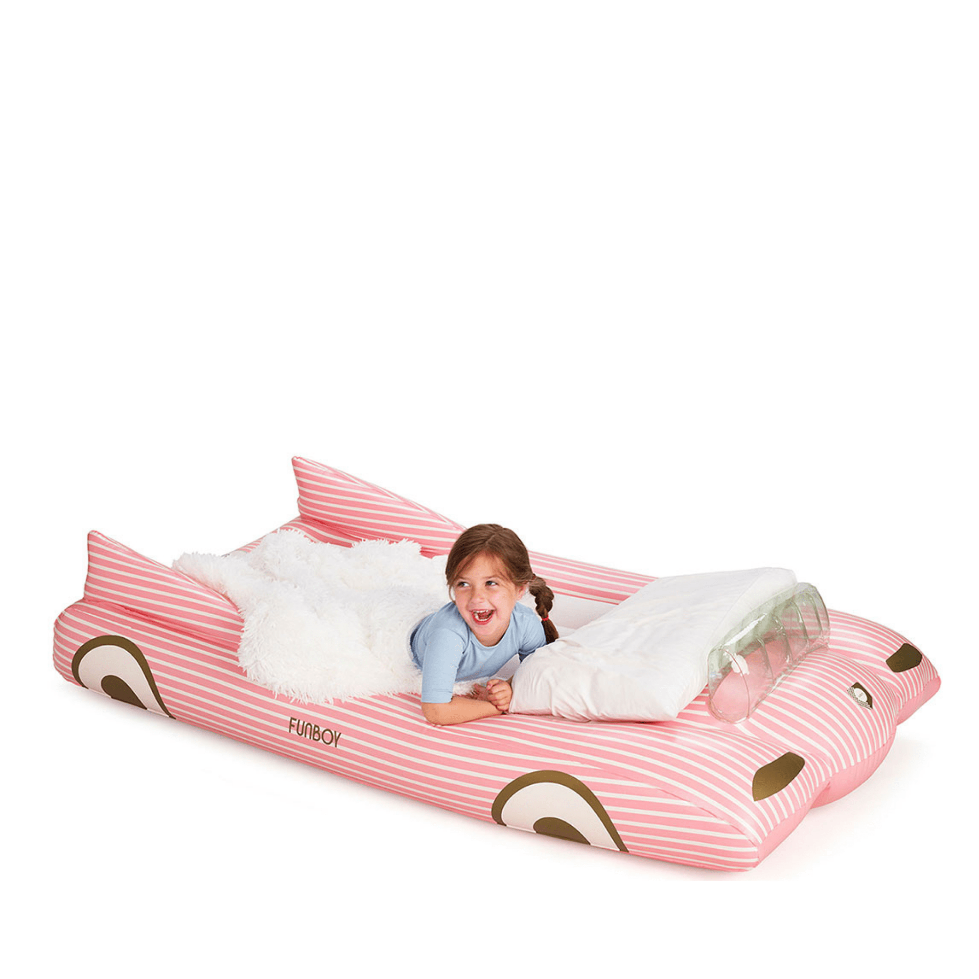 Kids Sleepover Bed - Pink Convertible Air Mattress | FUNBOY US