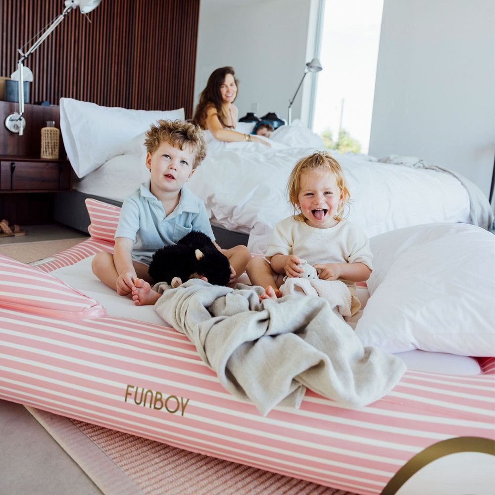 Kids Sleepover Bed - Pink Convertible Air Mattress | FUNBOY US