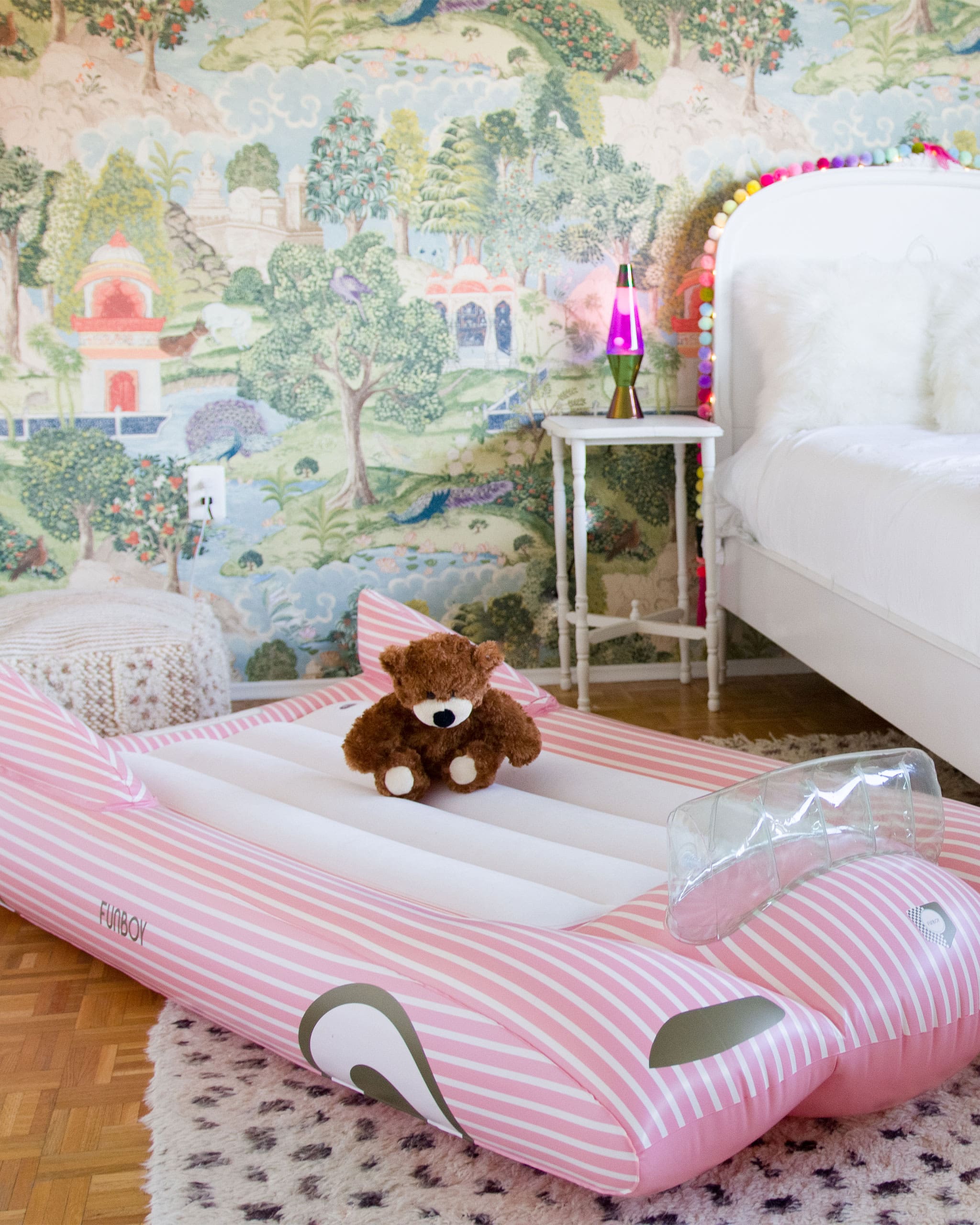 Kids Sleepover Bed - Pink Convertible Air Mattress | FUNBOY US