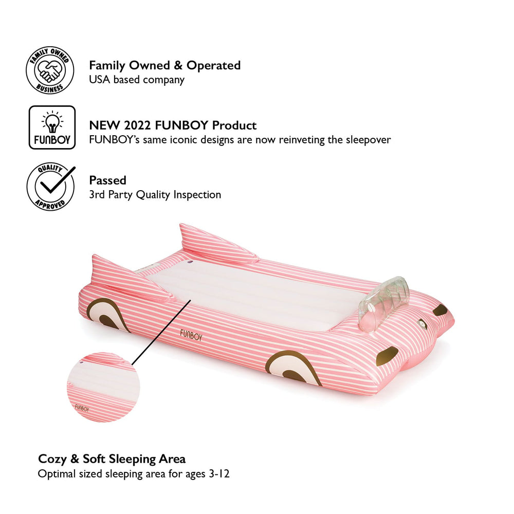 Kids Sleepover Bed - Pink Convertible Air Mattress | FUNBOY US