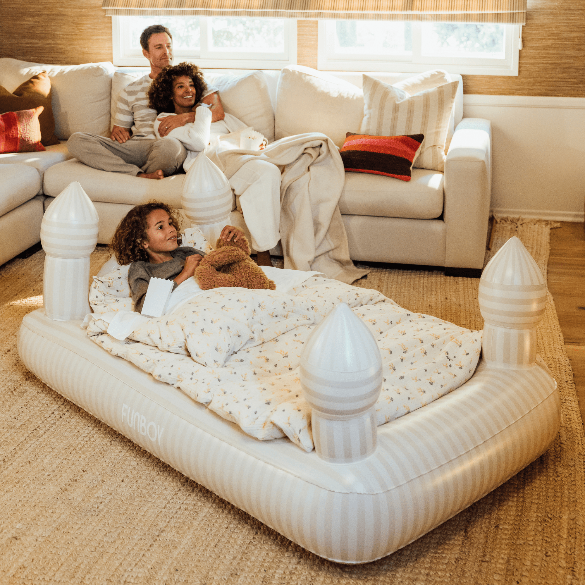 Kids Sleepover Bed - Striped Castle Air Mattress | FUNBOY Outlet