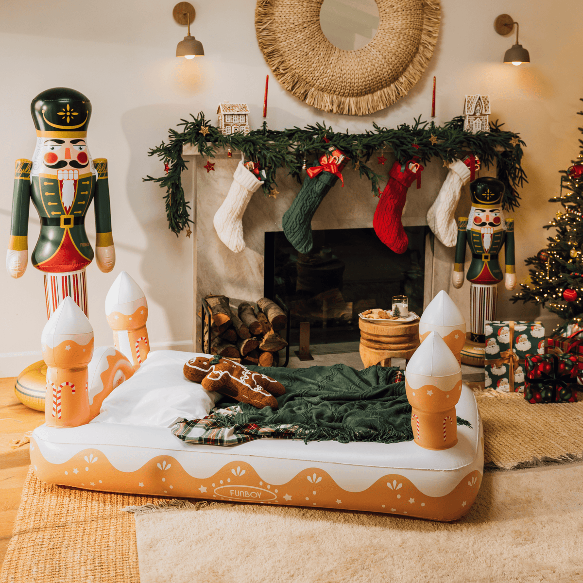 Kids Sleepover Bed - Christmas Gingerbread Air Mattress | FUNBOY Near Me