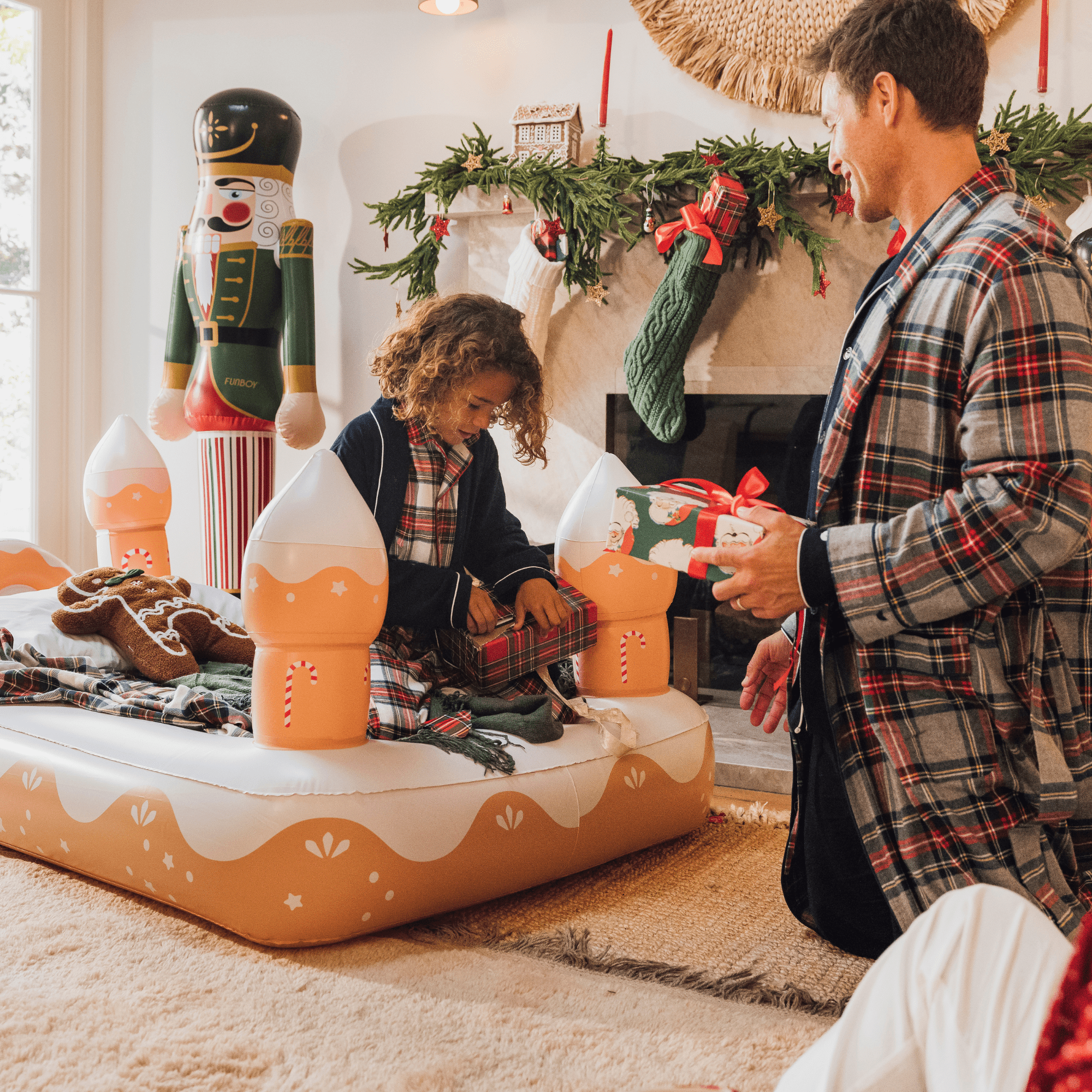 Kids Sleepover Bed - Christmas Gingerbread Air Mattress | FUNBOY Near Me