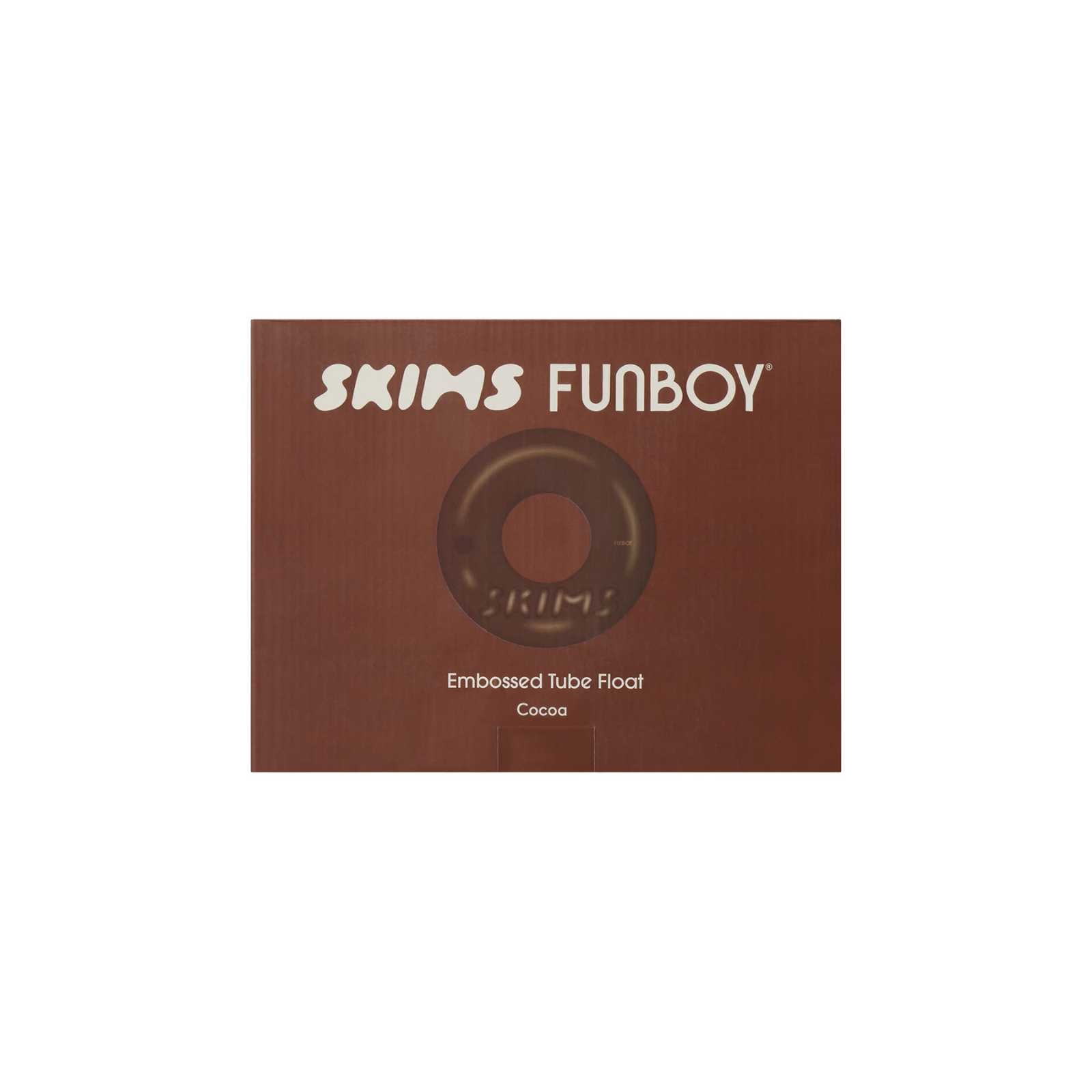 SKIMS x FUNBOY Cocoa Embossed Tube Float - 46" Inflated w/ cup holder | FUNBOY Outlet