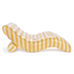 Yellow Striped Chaise Lounger Pool Float | FUNBOY For Sale