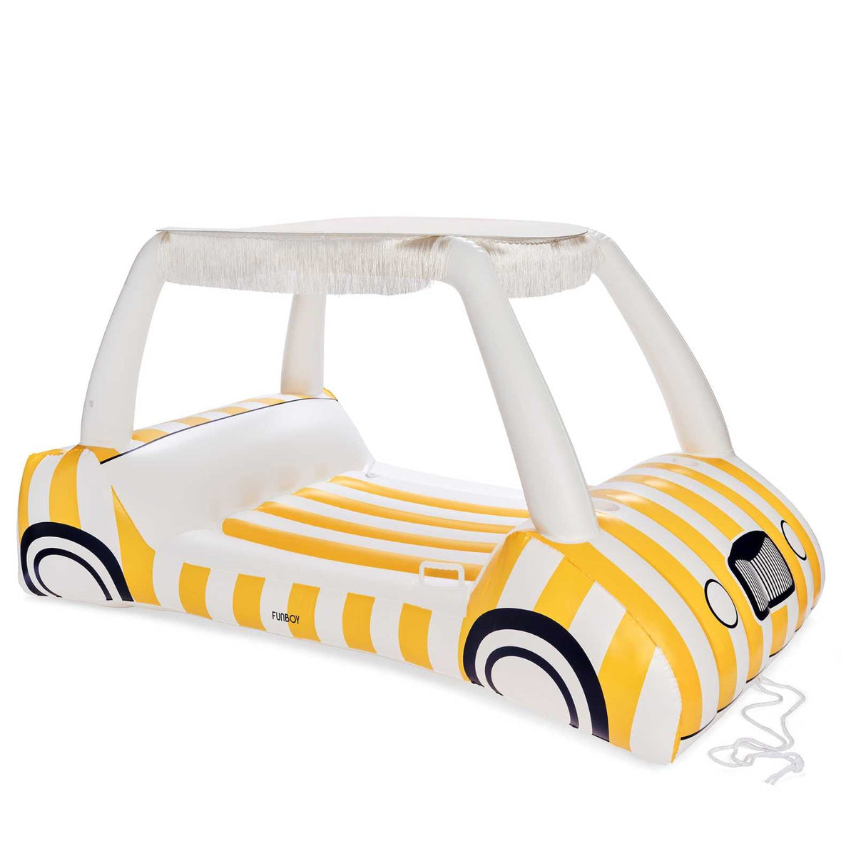 Yellow & White Cabana Golf Cart Pool Float, Removable Shade | FUNBOY Discount