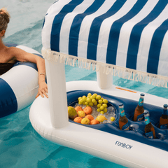 Navy Blue & White Striped Floating Cabana Bar | FUNBOY Sale