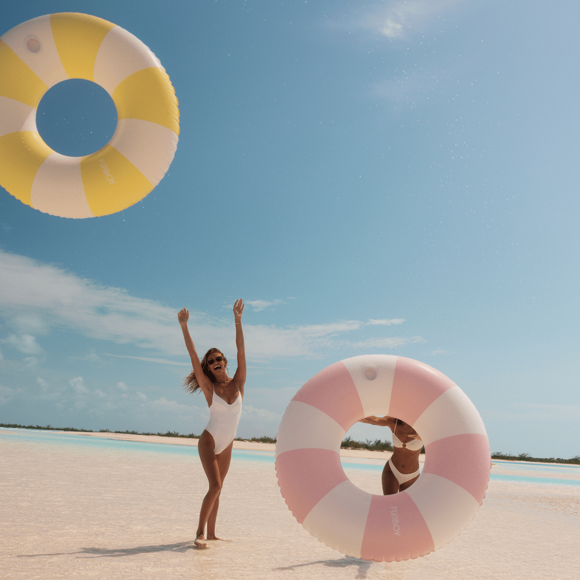 Yellow Vintage Stripe Tube Float | FUNBOY Discount