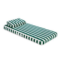 Fabric Classic Mat Lounger Pool Float - Green Cabana Stripe | FUNBOY US