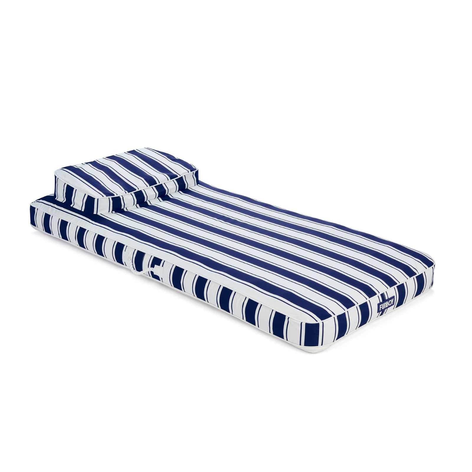 Fabric Classic Mat Lounger Pool Float - Green Cabana Stripe | FUNBOY